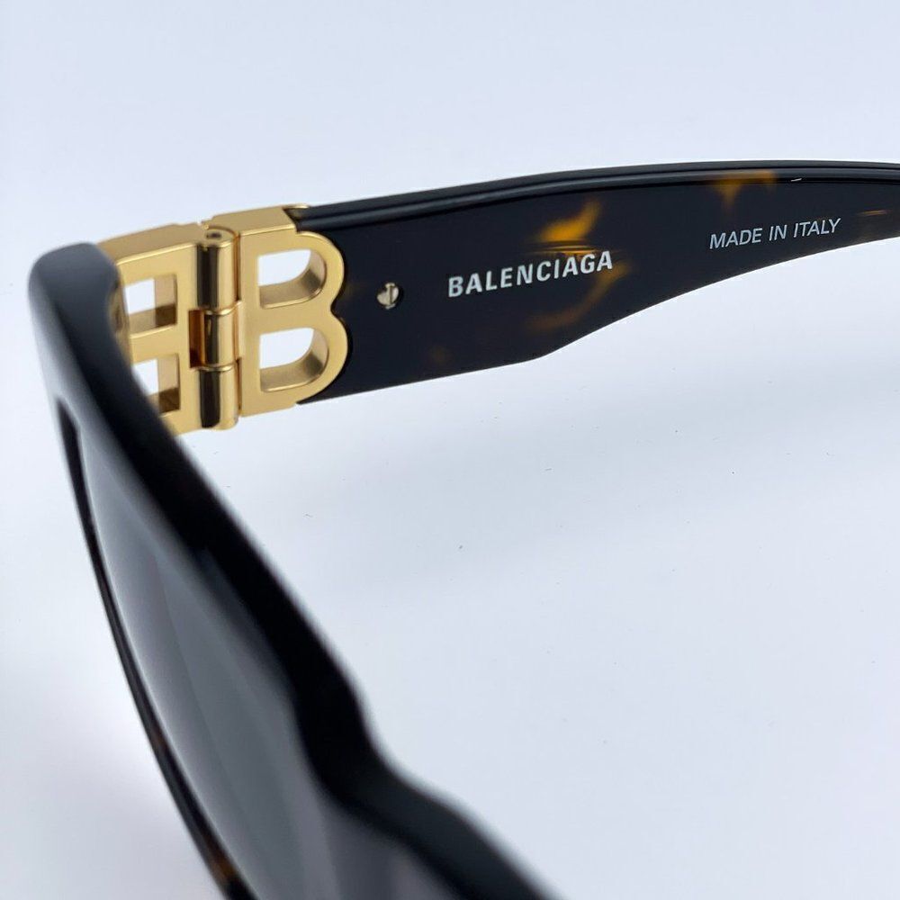 NEW Balenciaga BB0095S 002 Havana Brown Gold Green Cat Eye Unisex Sunglasses - Picture 12 of 14